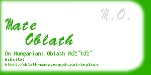 mate oblath business card